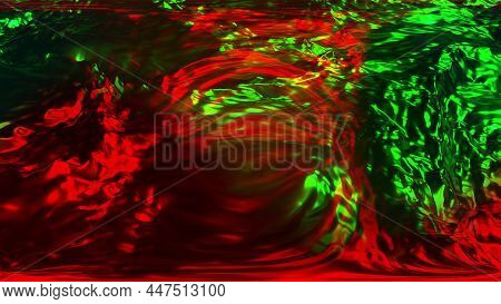 Squirming Bursts With 3d Render With Bright Gradient And Highlights. Wavy Textures On Dynamic Surfac