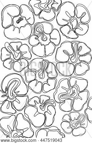 Black Outline Background With Sweet Pepper Abstraction