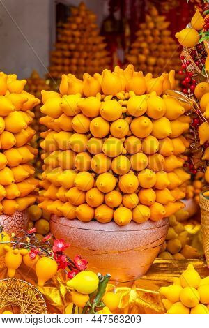 Ornamental solanum mammosum plant representing lucky symbols in Chinese