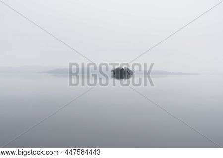 Mindfulness Empty Background With Trees In Lake