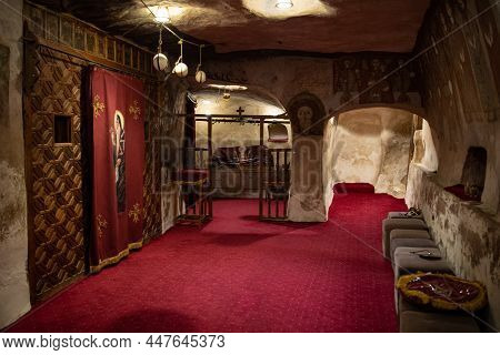 Zaafarana, Egypt - December 30, 2021: Coptic Fresco Paintings On Wall Of Church Of St. Paul & St. Me