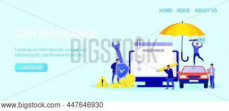 Car Insurance Policy Form On Computer Screen. Insurance Agent Or Salesman Providing Security Documen