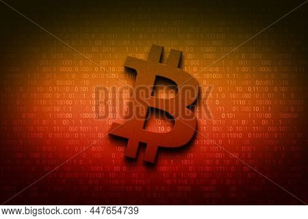 3d Rendering Btc Cryptocurrency Coin On Colorful Background, Cryptocurrency Concept Color Art 3d Ill
