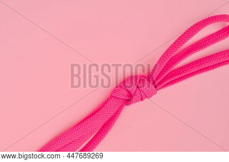 Pink Bootlaces On The Background Copy Space