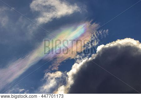A Rainbow Cloud Is Cloud Iridescence At Vancouver Bc Canada