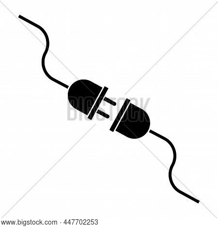 Electric Socket With Plug. Connect Cable. Energy Symbol. Simple Art. Technology Concept. Vector Illu