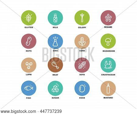 All Allergens On The Menu In Different Colors.