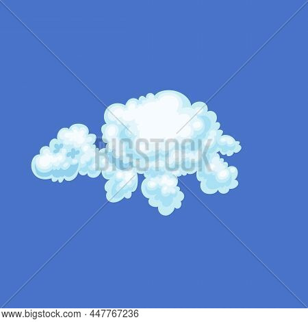White Fluffy Cloud In Shape Wild Turtle Flying On Blue Sky A Vector Illustration