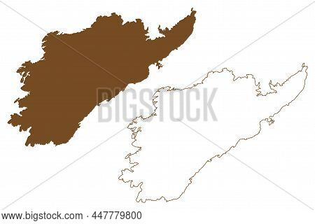 Leka Island (kingdom Of Norway) Map Vector Illustration, Scribble Sketch Leka Map