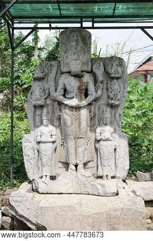 Candi Singosari Temple Memorial. Ancient Ruin In Malang, East Java, Indonesia.