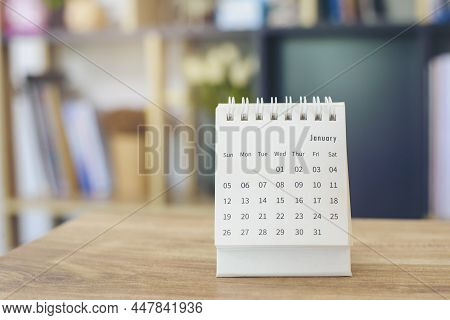 2022 Calendar Desk Place On Table. Desktop Calender For Planner To Plan Agenda Event, Timetable, App