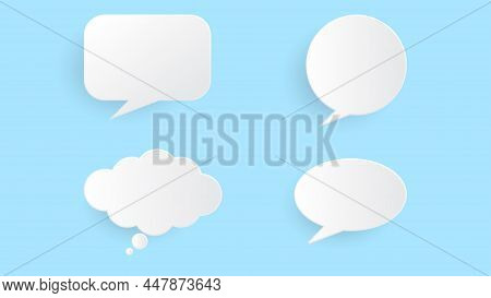 speech bubble design with paper style in white color