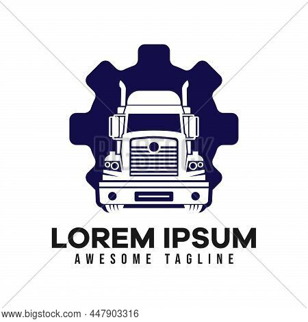 Truck Logo. Vector Illustration Good For Mascot Or Logo For Freight Forwarding Industry, Cargo, Or L