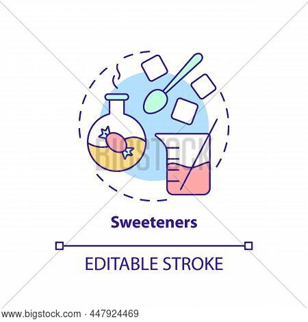 Sweeteners Concept Icon. Sugar Substitute. Glucose And Fructose. Food Additives Abstract Idea Thin L
