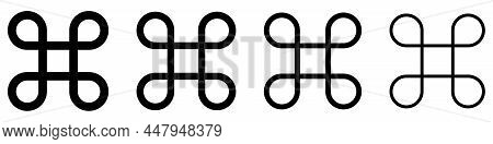 Command Icon Set. Cmd Vector Symbol. Vector Illustration Isolated On White Background