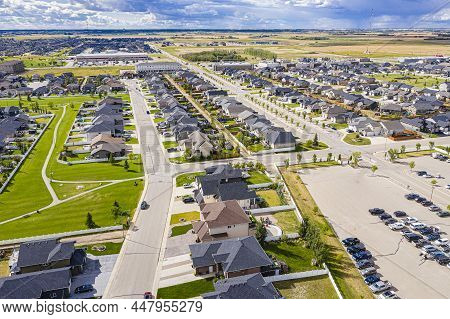 Aerial View Of Warman, Saskatchewan On The Canadian Prairies