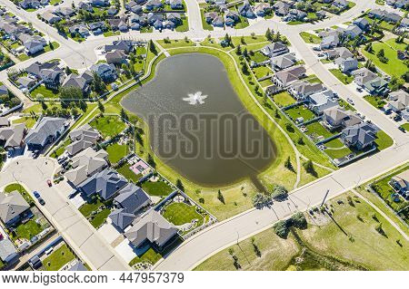 Aerial View Of Warman, Saskatchewan On The Canadian Prairies
