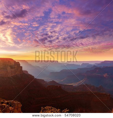 Arizona sunset Grand Canyon National Park Yavapai Point USA