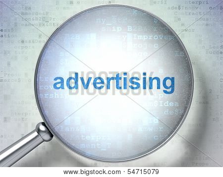 Advertising concept: Advertising with optical glass