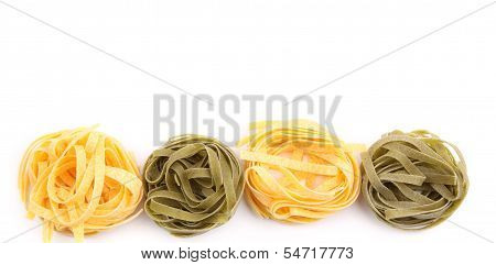 Tagliatelle paglia e fieno tipycal italian pasta.