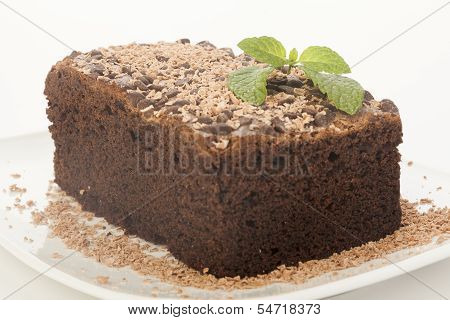 Chocolate Cake Isolated On White