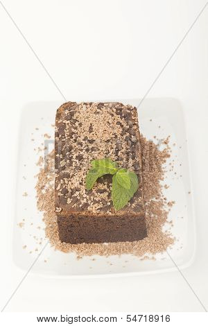 Chocolate Cake Isolated On White