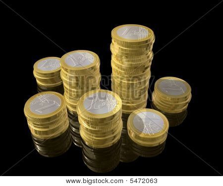 1 つのユーロ硬貨