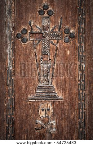 Detail from ancient Serbian orthodox Holy Monastery Hilandar