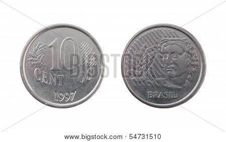 Ten Brazilian Real Centavos