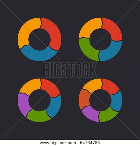 Circular Chart Template Set. Vector