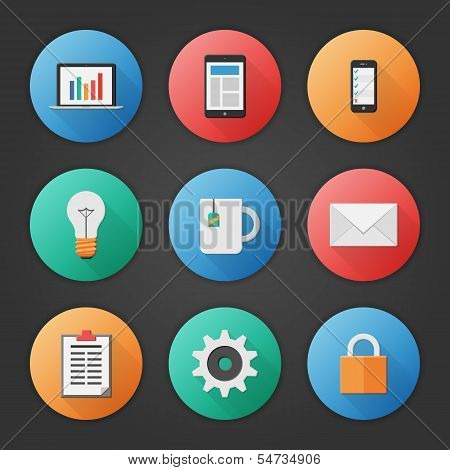 Modern Business Icon Set. Vector