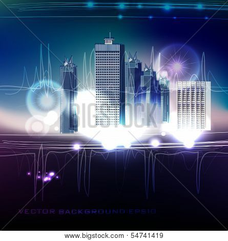 City neon background