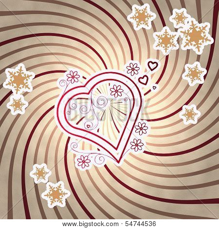 Red Vintage Wooden Heart Symbol