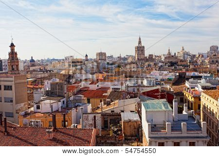 View of the historical center of Valencia
