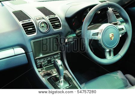 Bkk - Nov 28: Interior Design Of Porsche Cayman On Display At Thailand International Motor Expo 2013