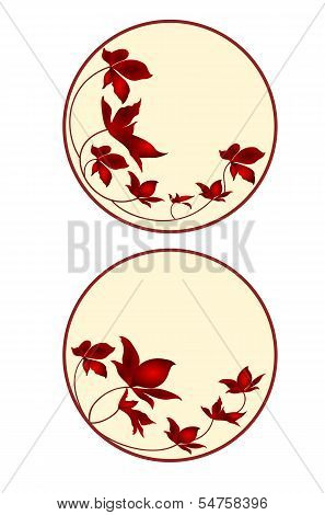 Button, Banner, Business Card, Circle With Floral Third Set.eps