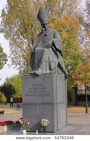 Monument To Stefan Wyszynski In Warsaw, Poland