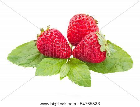 three red  strawberry