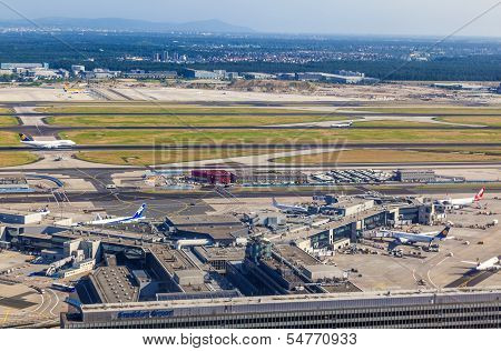 Aerial Of Airport Frankfurt
