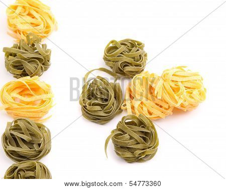 Tagliatelle paglia e fieno tipycal italian pasta.