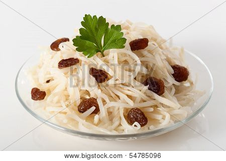 Marinated Celery In Glass Bowl