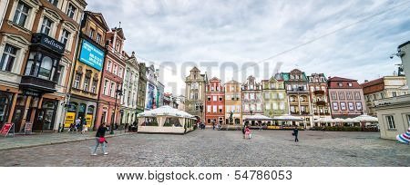 POZNAN, POLAND - AUGUST 21: The central square on August 21, 2013 in Poznan, Poland. Currently, Old Market is the center of tourism Poznan and the most beautiful part of the city.