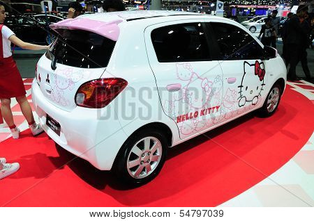 Bkk - Nov 28: Mitsubishi Mirage, Hello Kitty Edition, On Display At Thailand International Motor Exp