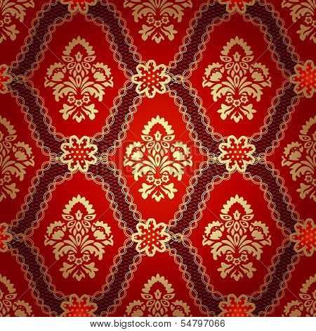 Seamless pattern background.Damask wallpaper.