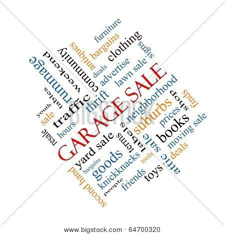 Garage Sale Word Cloud Concept Angled