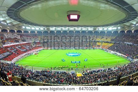 Crowd Of Soccer Fans In A Stadium