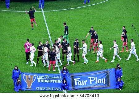 Ceremony Of The Beginning Of A Match Between Dinamo And Steaua Bucharest