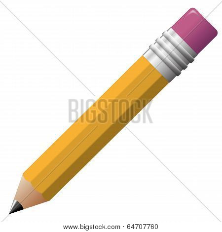 Simple illustration of classic pencil with rubber on top