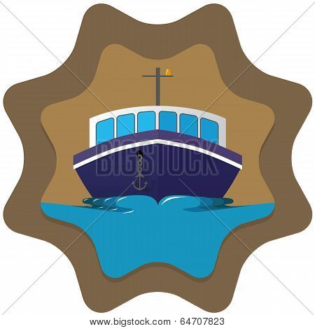 Simple boat badge illustration