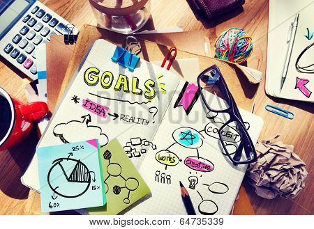 Messy Designer's Table with Notes and Tools